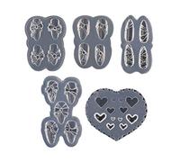 IWOWHERO 5pcs Silicone Bow Mold Nail Art Molds DIY Manicure Tools Decorations for Nail Art