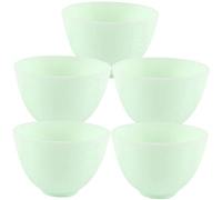IWOWHERO 5pcs Silicone Mask Mixing Bowls Medium Size Green Diy Facial Mask Making Tool Skincare Supply for Home Beauty and Salon Use