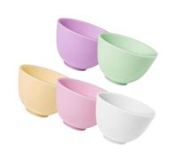 IWOWHERO 5Pcs Silicone Mixing Bowls for DIY Facial Masks Household Storage and Condiment Use Large Non-toxic Multi-color Bowls for Skin Care and Camping Favor