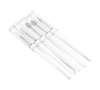 IWOWHERO 5pcs Transparent Handle Silicone Lip Brushes Soft Round Heads Reusable Lipstick Gloss Applicators Gentle Eyeshadow Makeup Tools for Precise Cosmetic Application
