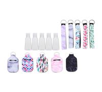 IWOWHERO 5pcs Travel Hand Washing Bottles with Keychain, Refillable Small Empty Containers with Wrist Lanyard, Portable Hand Soap Dispenser Set for On-the-go Hygiene Random Style
