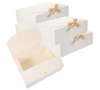 IWOWHERO 5pcs White Cardboard Candy Boxes for Wedding Party Favors Sweets Packaging Boxes for Cookies Cakes Snacks Storage