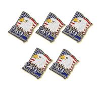 IWOWHERO 5pcs Zinc Alloy Commemorative Souvenir Pins for 250th Anniversary Patriotic Celebration, Lightweight and Portable Independence Day Brooch Set for Patriotic Gathering Events