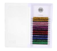 IWOWHERO 6 Pairs Glitter Colored Lashes with Sparkly Fiber Curl Retaining False Eyelashes for Cosplay Halloween Parties and Costume Makeup Bright Eye-decorating Extensions Random Color