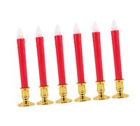 IWOWHERO 6 Pcs Abs Fake Flameless Candles Led Lights Tall Battery Operated Candles for Decorative Religious Events
