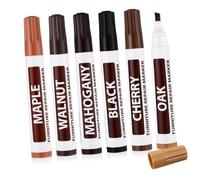 IWOWHERO 6 Pcs Furniture Repair Markers Quick Drying Touch Up Pens for Wooden Scratches Worn Blemish Concealing with Oil Based Colors for Tables Floors Cabinets Chairs