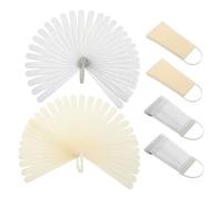 IWOWHERO 6 Sets Fan Shaped Nail Color Sample Display Tips for Salon and Beginners Plastic Nail Color Display Sticks with Fixed Ring for Organized Practice and Art Demonstration