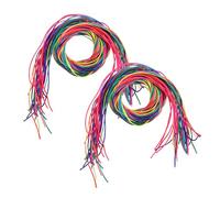 IWOWHERO 64pcs Multicolored Hair Braiding Ropes Boys and Girls Rainbow Braid Kit Soft Gradient Hair Strings Ties for Girls Diy Ponytail Braids Styling Accessories