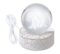 IWOWHERO 6CM Crystal Ball Night Light Crackled Warm Light USB Base Giraffe Mother and Desktop Crystal Ornament Decorative Table Lamp for Bedroom