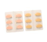 IWOWHERO 6pairs Replaceable Models Realistic Silicone for Eyelash Extension Practice of Detachable Eyelids Skin Tone and and Odorless Training Tool for Professionals and Beginners