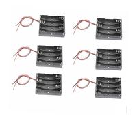 IWOWHERO 6pcs Aaa Battery Holder Case with Wire Leads Off Switch Slot Design for Easy Installation for Robotics and Electronics
