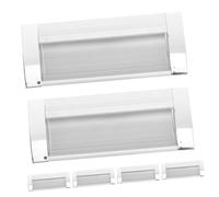 IWOWHERO 6pcs Aluminum Alloy Recessed Finger Flush Pulls Concealed Cabinet Handles for Sliding Doors Wardrobes and Metal Filing Cabinets Easy Installation Modern Rectangular Design
