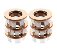IWOWHERO 6pcs Bathroom Sink Overflow Rings for Protective Overflow Trim Covers Stylish Rose Gold Basin Drain Caps for Kitchen Washbasin Replacement