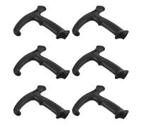 IWOWHERO 6Pcs Black T-Shape Walking Cane Handle Replacement for Trekking Poles and Hiking Sticks, Sturdy Grip Adapters Compatible with Walking Canes and Hiking Accessories