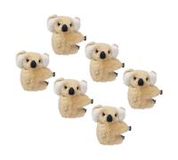 IWOWHERO 6pcs Brown Plush Koala Hair Clips, Soft Mini Koala Hairpins Decorative Cartoon Styling Accessories for School, Party, and Daily Use