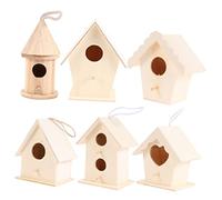 IWOWHERO 6Pcs DIY Unfinished Birdcage Craft Kit for Educational Painting Solid Decorative House Easy to Hang Display for Home and Classroom Decor