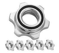 IWOWHERO 6pcs Dumbbell Bar Self-locking Security Nuts Anti-slip Hex Barbell Lock Collars with Double Safety Buckle for Stable Weightlifting and Compatibility