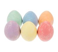 IWOWHERO 6Pcs Egg Shaped Chalk for Adults Washable Sidewalk Drawing Chalks Safe Non Toxic Solid for Outdoor and Indoor Art Play Portable Creative Model for Childrens Easter and Craft