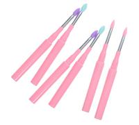IWOWHERO 6pcs Lip Brush Eye Shadow Brush Cap Soft Makeup Applicator for Lips and Eyes Silicone Lip Scrubber Lip Balm Applicator Portable Makeup Tools