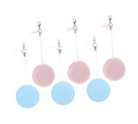 IWOWHERO 6Pcs Macaroon Screen and Eyeglass Cleaner Cloths with Silicone Pendant Phone Lens Wipes for Cameras Computers Tablets Hanging Decoration Blue Pink
