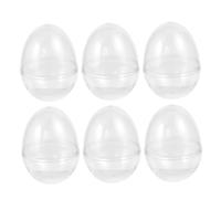 IWOWHERO 6Pcs Medium Plastic Easter Candy Boxes, Hollow Egg Shape (7X9Cm) for Party Wrapping and Sweet Storage