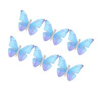 IWOWHERO 6pcs Mini Butterfly Hair Clips for Women Cute Fairy Hair Accessories with Blue Purple Gradient for Ponytail Braid and Everyday Wear