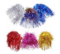 IWOWHERO 6PCS Multicolor Tinsel Wigs Lightweight Metallic Foil Headpieces for Women Men Soft Shiny Party Accessories for Disco Cosplay Fancy Dress Photo Booth Festival Costume