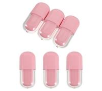 IWOWHERO 6pcs Pink Plastic Lip Gloss Tubes with Wand, 3ml Oval Refillable Containers for On-the-go Use, Portable and Elegant Lipgloss Container Kit for DIY Makeup
