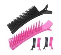 IWOWHERO 6pcs Professional Hair Sectioning Grip Clips for Women Strong Hold Hair Clamps for Styling Haircuts Coloring Makeup Portable Lightweight Hairdresser Tools in Black and Pink