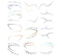 IWOWHERO 6Pcs Rainbow Color Temporary Eye Decals for Women Safe Skin-friendly Eye Makeup Stickers Stunning Eyebrow Eyeliner Transfer for Halloween Costume Party Carnivals