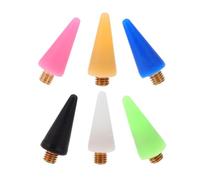 IWOWHERO 6Pcs Replaceable Wax Picker Heads for Nail Art Rhinestones Portable Manicure Drill Tips in Colors Suitable for Professional Salons and Personal Use