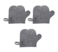 IWOWHERO 6pcs Sauna Heat-resistant Gloves Felt Bath Mittens Breathable Hand Protection for Spa Steam Relaxation Absorbent Gloves