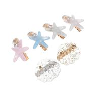 IWOWHERO 6Pcs Sea Star Shell Hair Clips Delicate Ocean Style Hairpins for Party Comfortable Lightweight Hair Accessories for School and Daily Hairstyles