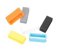 IWOWHERO 6Pcs Silicone Watch Band Loops Replacement Rings Elastic Watch Strap Retainers for Broken Strap Repair Multi Color Yellow Black Orange White Blue Gray