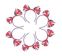 IWOWHERO 6pcs Uk Flag Bow Headband British Flag Headwear Union Jack Hair Accessories Football Fan Hair Band Fashionable Comfortable