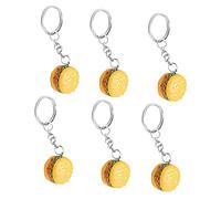 IWOWHERO 6pcs Unique Design Mini Food Keychain Resin Pendant Chic Bag Keyring for Friends