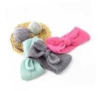 IWOWHERO 6pcs Warm Bulky Crocheted Headwrap Knitted Turban Beanie for Women Girl Headbands Bowknot