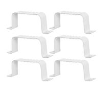 IWOWHERO 6pcs White Square Water Pipe Clamps for Rainwater Downspout System, Metal Drain Clips Accessories 50x80mm Water Pipe Fixing Clips for Gutter Installation