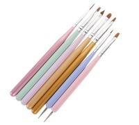 IWOWHERO 7Pcs Nail Art Paintbrush Dual-ended Manicure Pens for DIY Nail Polish Designs Fine Line Drawing Tools for Home Art Painting and Pattern Creation