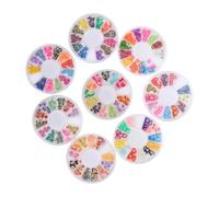 IWOWHERO 8 Boxes Assorted Colour Polymer Clay Fruit Creations for Nail Art and Craft Patch Diy, Sturdy and Practical Clay Beads for Jewellery Making and Home Nail Art Use