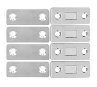 IWOWHERO 8pcs Magnetic Cabinet Door Catch Strong Invisible Push-Pull Closet Latch for Wardrobe Sliding Doors, Silver Non-Drill Magnetic Closures for Kitchen Cabinets