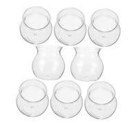 IWOWHERO 8pcs Micro Landscape Ecological Bottles for Hydroponic Plants and Succulents, Small Plastic Terrarium Globes with Water Lily and Daffodil Planter Bowls for Desktop Decoration