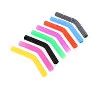IWOWHERO 8pcs Multicolor Silicone Straw Extender Tips for Metal Straws Food Grade Reusable Nozzle Covers with Design Soft Protective Toppers for Adults at Parties