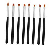 IWOWHERO 8pcs Nail Art Brush Set for DIY Nail Painting with Nylon Bristles for Creating Fishtail and French Tips Manicure Supplies for Home Use