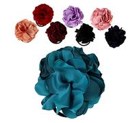 IWOWHERO 8pcs Simulated Flower Hair Ties Elastic Ponytail Holders for Girls Women Flower Hair Bands for Everyday Use Rose and Camellia Designs