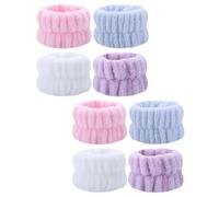 IWOWHERO 8pcs Waterproof Wristbands for Face Washing, Cloth Spa Wrist Washbands Set with 4 Colors, Absorbent Towel Wristbands for Skincare and Home Spa Use