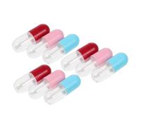 IWOWHERO 9 Pcs Portable Empty Lip Gloss Bottles Transparent Lip Color Containers DIY Lipstick Tubes with Lid Design Compact and Travel-friendly Cosmetic Makeup Storage for Random Color