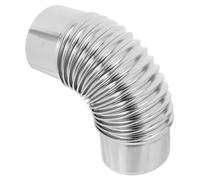 IWOWHERO 90degree Log Burner Flue Stove Pipe Elbow Spark Arrestor Cap Steel Chimney Vent Camping Stove Accessory