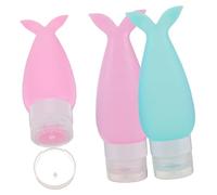 IWOWHERO 90ml Travel Bottles Set 3 Fishtail Lotion Containers Cap Sub Packaging for Cosmetics Safe for Toiletries Pink Blue Light Green