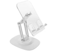 IWOWHERO Acrylic Cell Phone Stand, Adjustable & Rotatable Clear Phone Stand, Heavy-Duty for Desk, Smartphone, Pad, Tablet, Desk Accessories